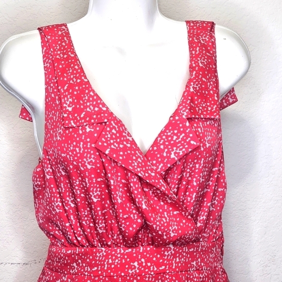 BCBG Generation Raspberry Pink Printed Dress Size 4 V-Neck BCBGeneration - Picture 2 of 10